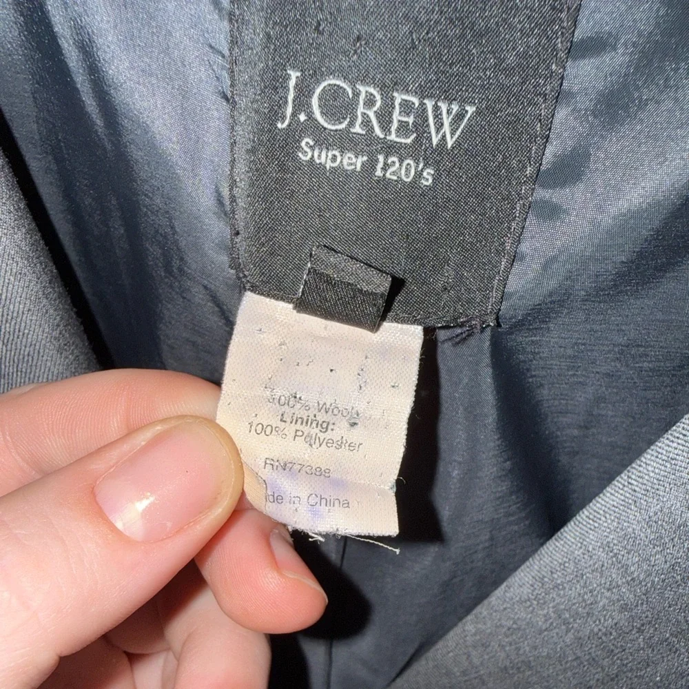 J. Crew Super 120’s Women’s Lightweight Wool Blend Dark Gray Suit Blazer Size 12